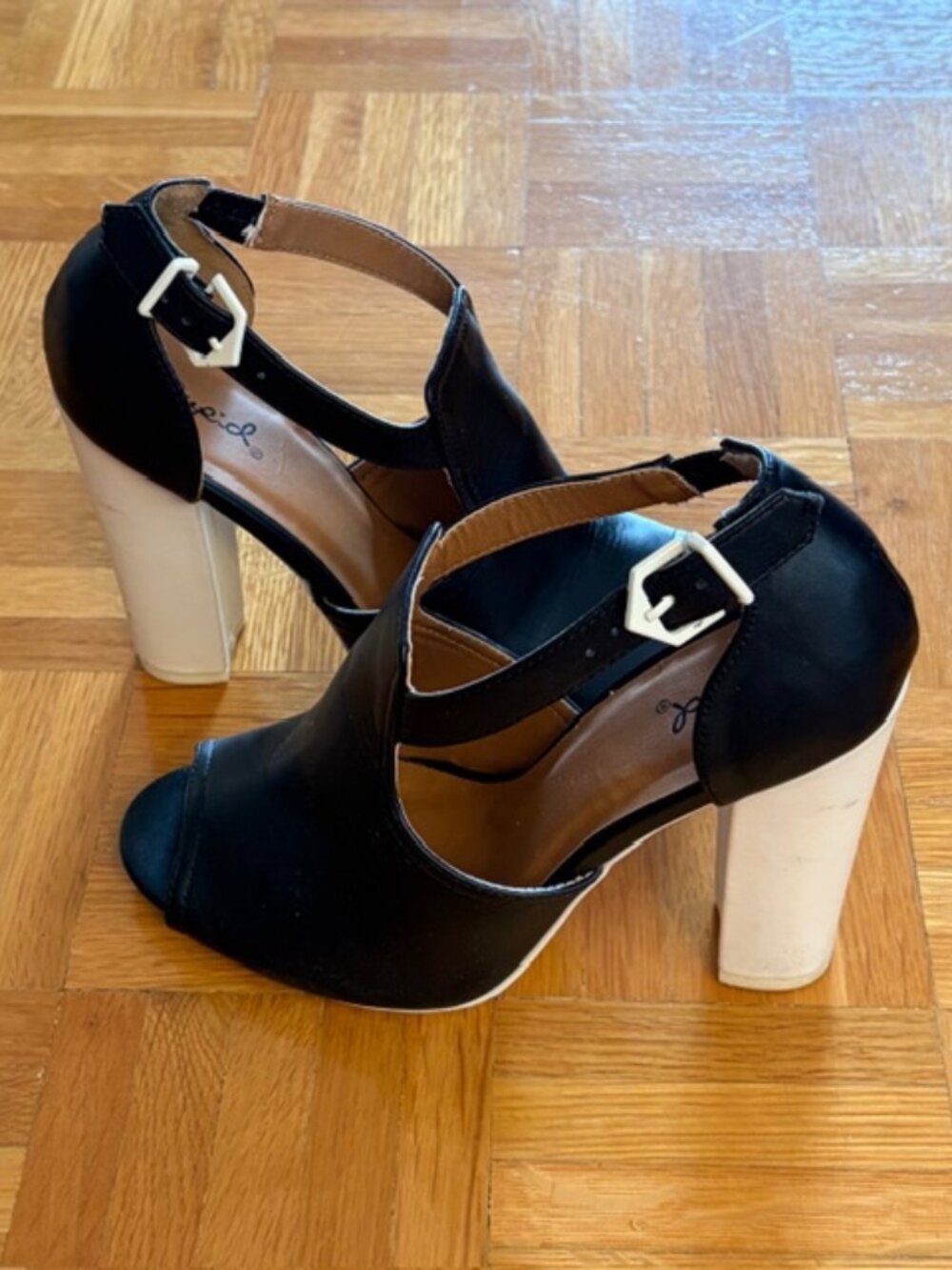 Two Tone Block Heel  Like New, Size 8.5